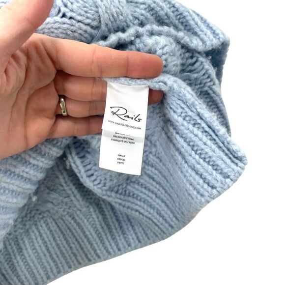 Rails Alexis cable knit wool alpaca Sweater Vest Size S baby‎ sky blue - Picture 9 of 10